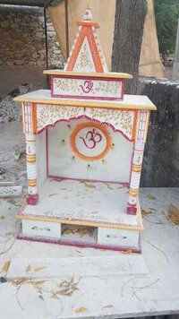 Hindu White Marble Temple for Home Decor at Reasonable Price