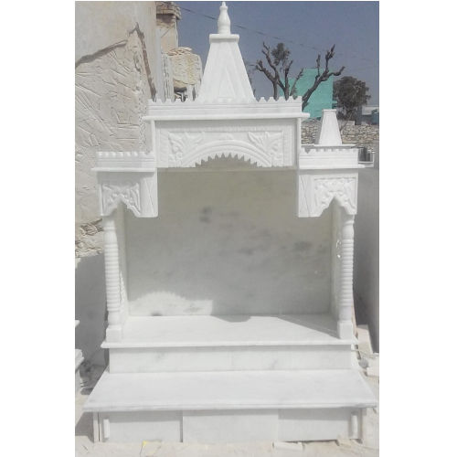 Sculpture Indian White Marble Temple For Home Decor