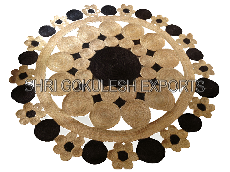 Elegant And Ethnic Design Handmade Jute Braided Carpets