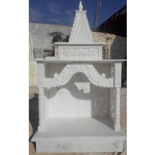 Sculpture Hinduism  White Marble Temple For Home Decor