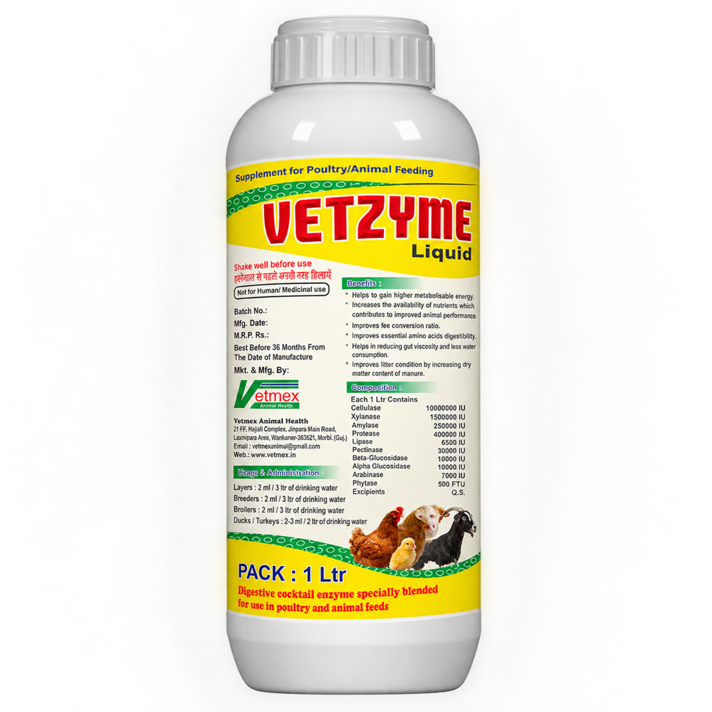 Liquid Vetzyme For Poultry Vetzym - Medicine Type: Animal Health Supplements