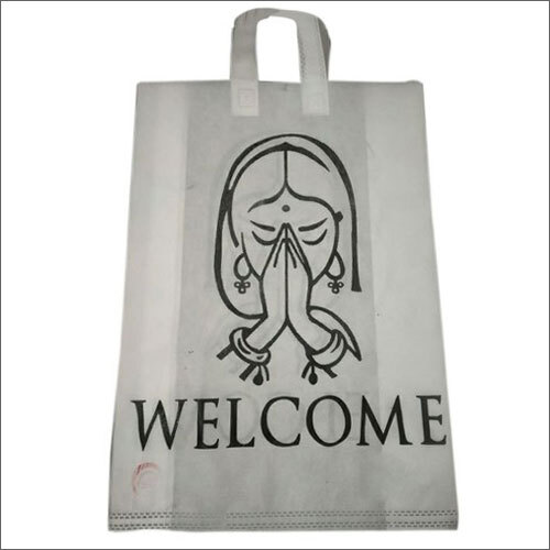 White Printed Loop Handle Non Woven Bag