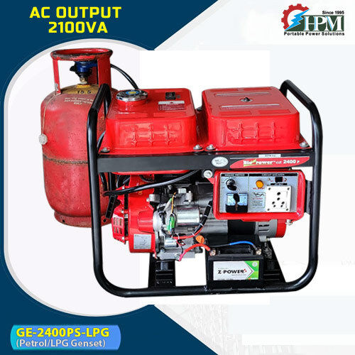 Petrol and LPG RUN 2.1 KVA Generator Model GE-2400PS-LPG  Recoil and Self Start