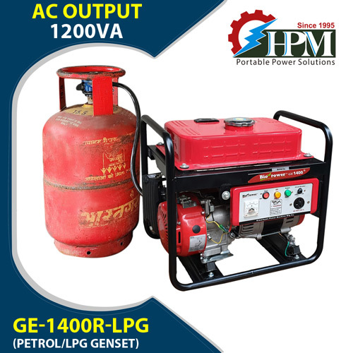 LPG Generator Model 1.2 KVA GE-1400R-LPG Petrol LPG Run Recoil Start