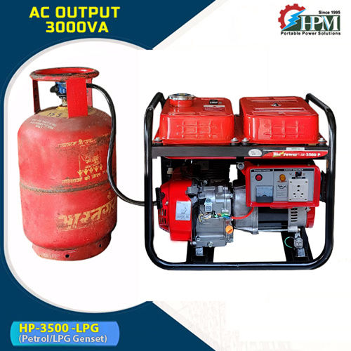 3 KVA  LPG Generator Model HP-3500-LPG Petrol and LPG RUN Recoil Start