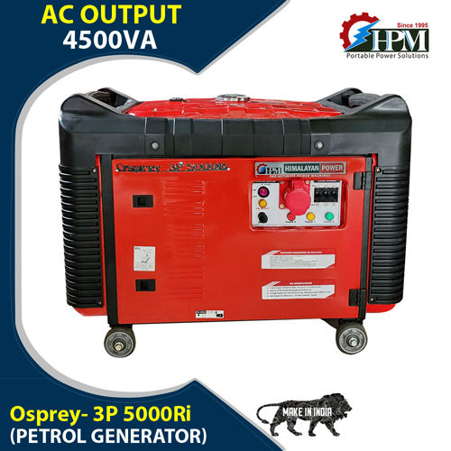 Portable Petrol 3 Phase Generator Model Osprey GE-3P-5000Ri Recoil Start