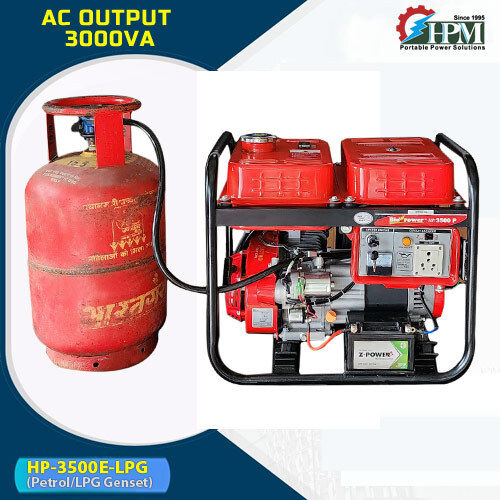 3 KVA Petrol and LPG RUN Generator Model HP-3500E-LPG Recoil and Self Start