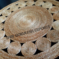 Indian Modern Design Handmade Braided Jute Carpets