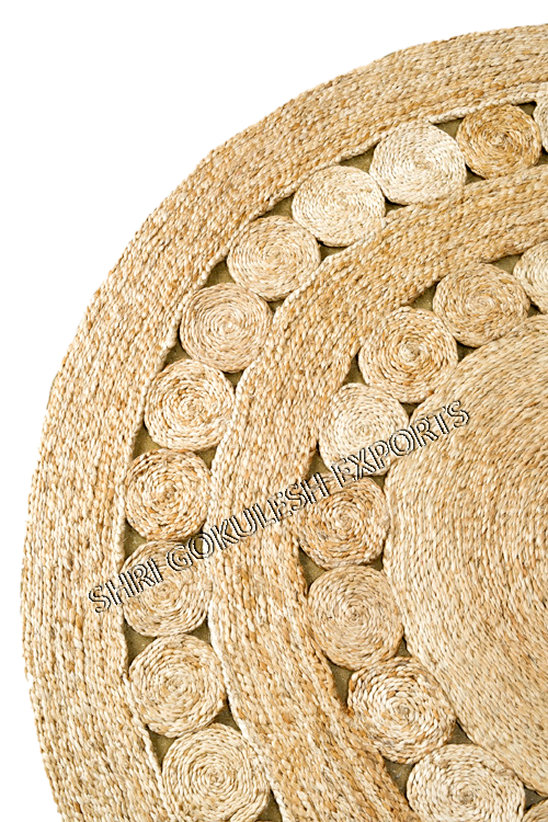 Indian Modern Design Handmade Braided Jute Carpets