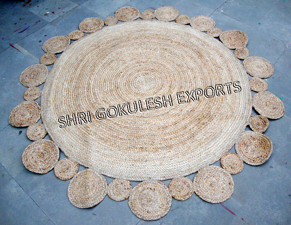 Indian Modern Design Handmade Braided Jute Carpets