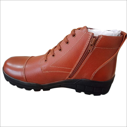Brown Mens High Ankle Leather Shoes