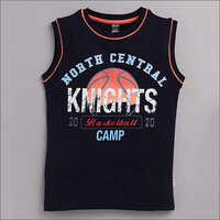Kids Printed Black T-Shirts