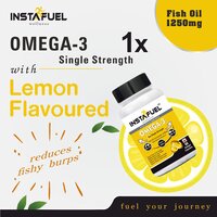 Omega 3 Fish Oil 1X Single Strength 1250mg Contains 225mg EPA and 150mg DHA with Other Omega 3 Fatty Acid 65mg 60 Softgel Capsules