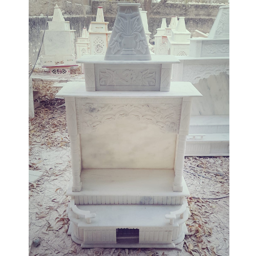 Hindu White Marble Temple for Home Decor