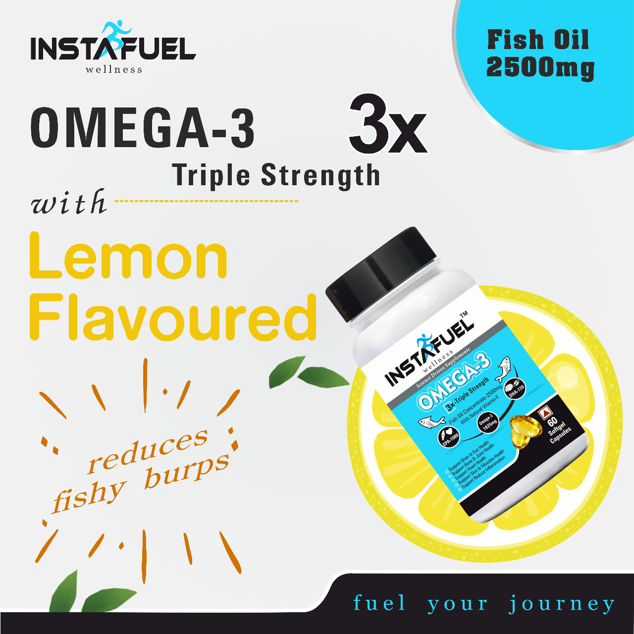 Omega 3 Fish Oil 3X Triple Strength 60 Softgel Capsules