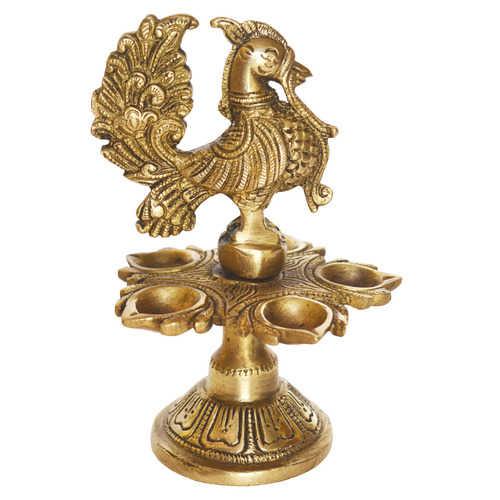 Peacock Oil Lamp made of Brass Metal Decorative Lamp by Aakrati