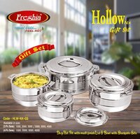 Stainless Steel Insulated Hot Pot Gift Set - Premium Quality, Mirror Finish, Silver | Includes Elegant Serving Accessories, Double-wall Insulation, Effortless Carrying Handles