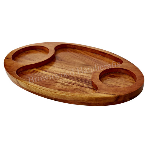 Natural Acacia Wood Wooden Serving Platter