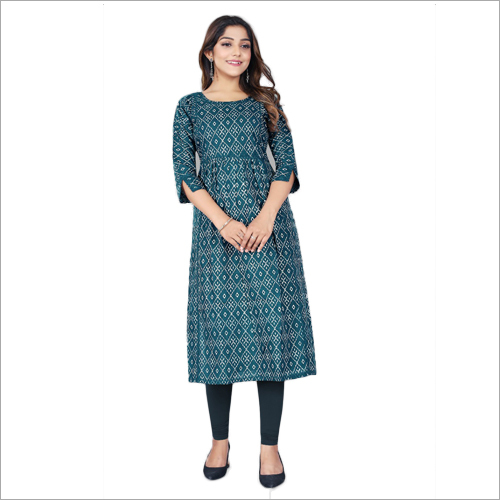 Blue Print Cotton Kurti