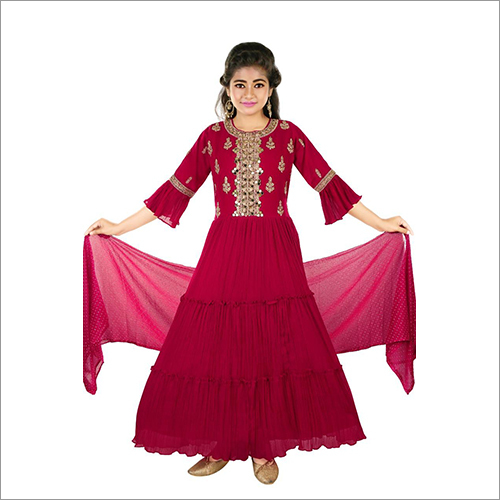 Different Colors Available Girls Fancy Ethnic Suit