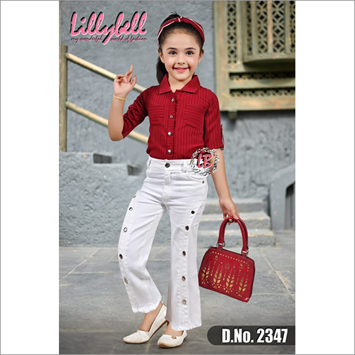 Girls Red Top And Palazzo Set