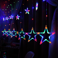 12 Stars Window Curtain with 8 Flashing Modes Decoration LED Lights