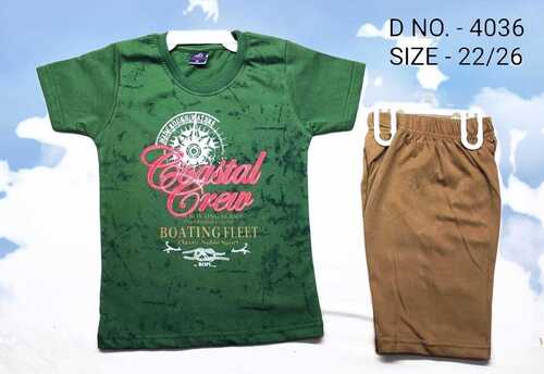 Boys Round Neck T-shirt and Shorts Pair
