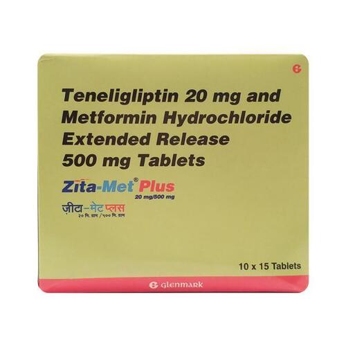 Zita-Met Plus (Teneligliptin-Metformin) 20Mg/500Mg Er Tablets General Medicines