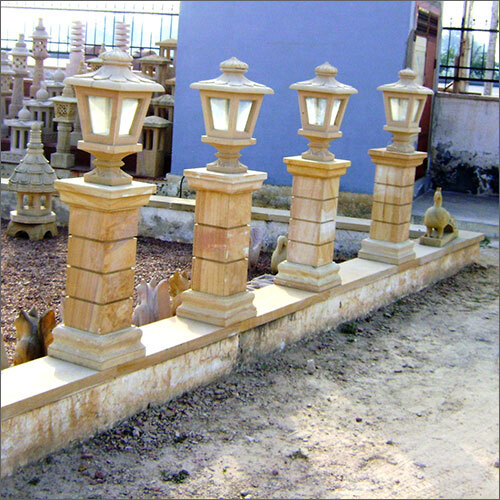 Teak Sand Stone Garden Lamp