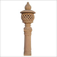 Pink Sand Stone Garden Lamp - Quartz Material, Customized Size , Beige Color, Electric Power Source, Traditional Style