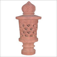 Red 20x45 Stone Lamp Post