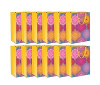 Large Luxury Madhubani Yellow Carry Bags