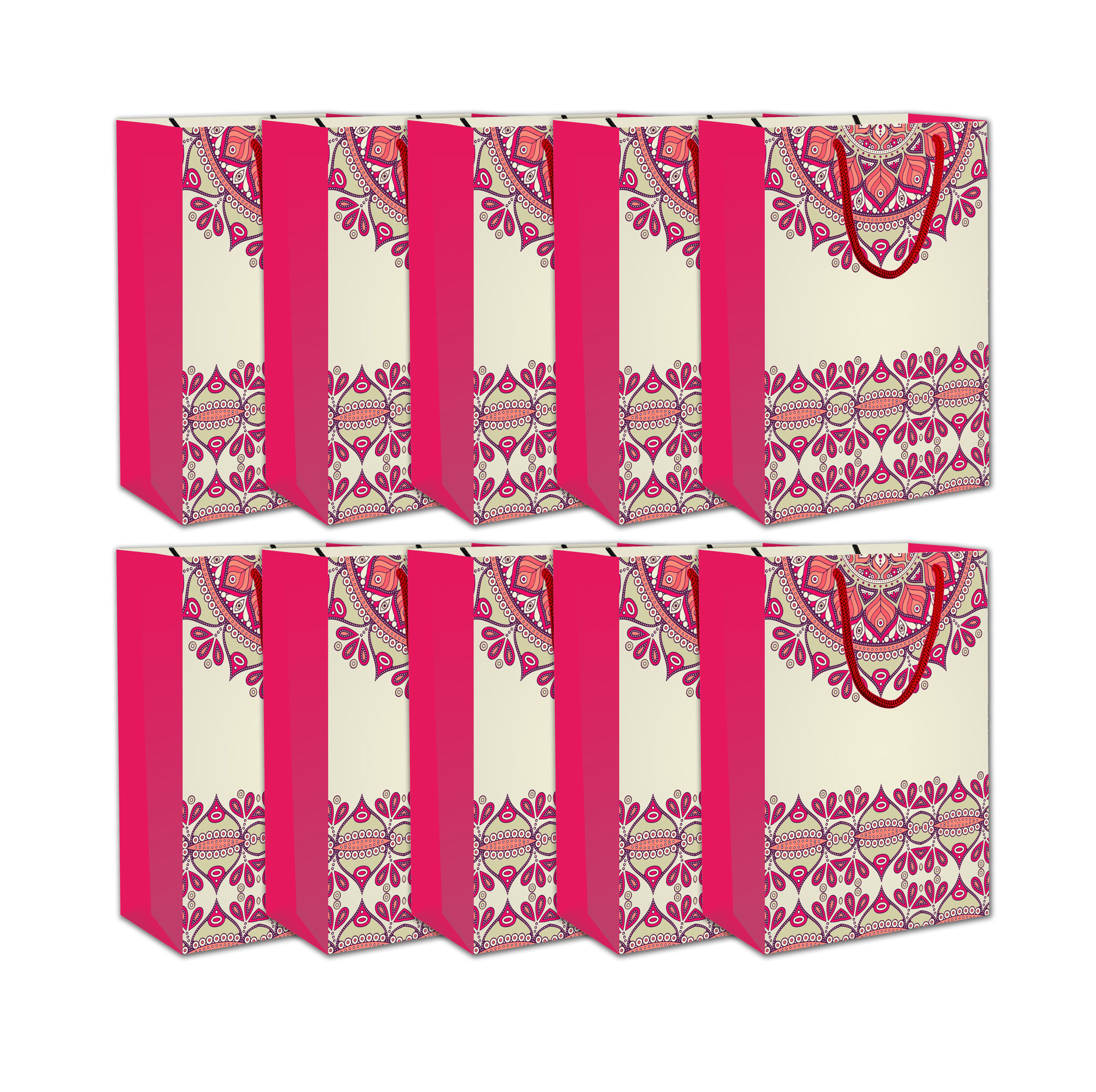 Large Luxury Madhubani abstract Carry Bags