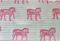 Animal Block Printed Baby Quilt