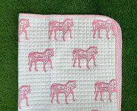 Animal Block Printed Baby Quilt