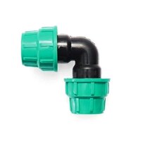 Pp Compression Fitting Elbow - Plastic Material, Socket Joint Connection, Black And Blue Color