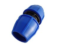Hdpe Compression Fitting Coupler - Pp Material , Black/blue Color For Optimal Performance And Versatile Application In Piping Systems
