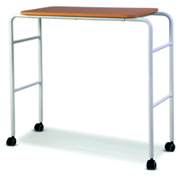 Over Bed Table - Metal & Wood, 36x24x28 Inches, Brown | Easy Mobility, Stable Surface, Convenient Height, Durable Design, Smooth Finish, Space-saving, Simple Assembly