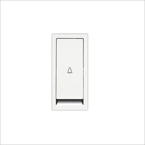 White Modular Door Bell Switches 6A 1M Flate
