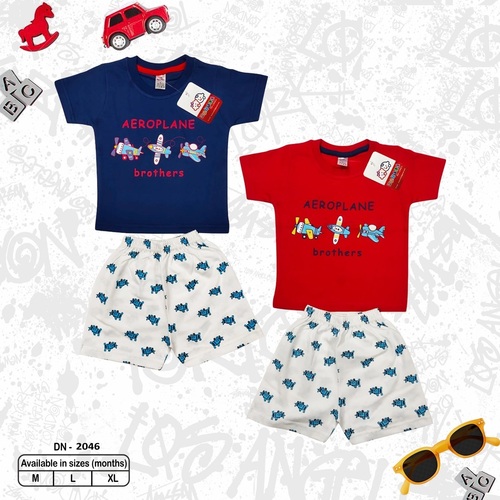 Kids Cotton T-Shirt And Shorts Pair Age Group: 6Month-2Years