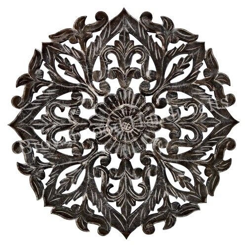 Mdf Carved Round Pp White Shade Wall Panel Size: 90 X 90 Cm (17mm)