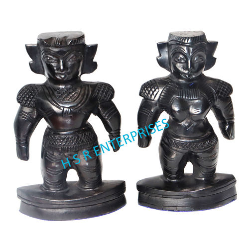 Original Karungali / Ebony Wood Marapachi Bommai Doll