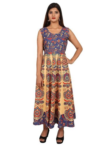 Woman Cotton Jaipuri print Dresses