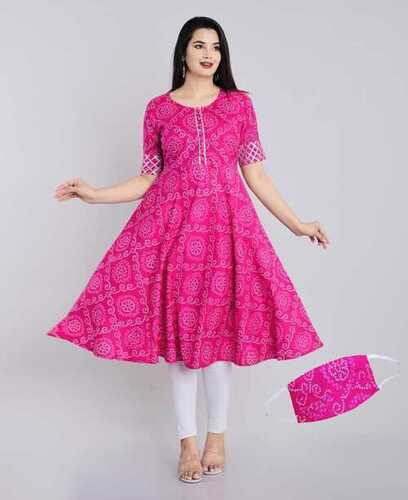 Pink Ladies Cotton Dress