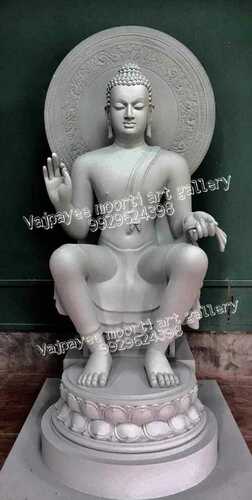 White Marble Buddha Murti
