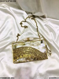 Designer Brass MOP Clutches