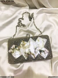 Mother of Pearl Brass Clutch