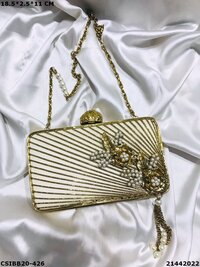 Mother of Pearl Brass Clutch