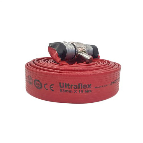 Fire Hose Pipe - Rubber/PVC 2.5 Inch Red, 15 Meter, Storz Coupling, 10 Bar Pressure, EN694 Safety Certified