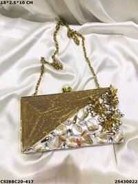 Mother of Pearl Designer Brass Clutches